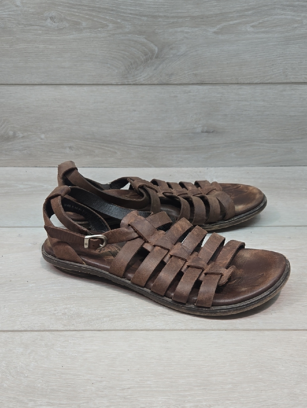 Born Women Gladiator Brown Leather Strappy Sandals Shoes Sz 9